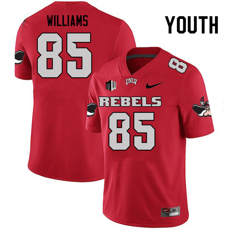 Youth #85 Charlie Williams UNLV Rebels College Football Jerseys Stitched Sale-Scarlet